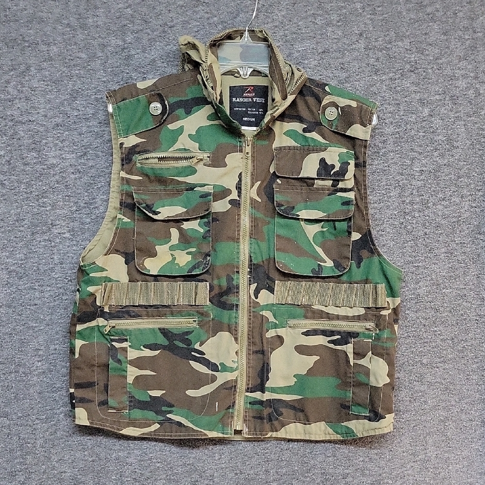 Vintage Rothco Ranger Camo Hunting Vest Size Medium